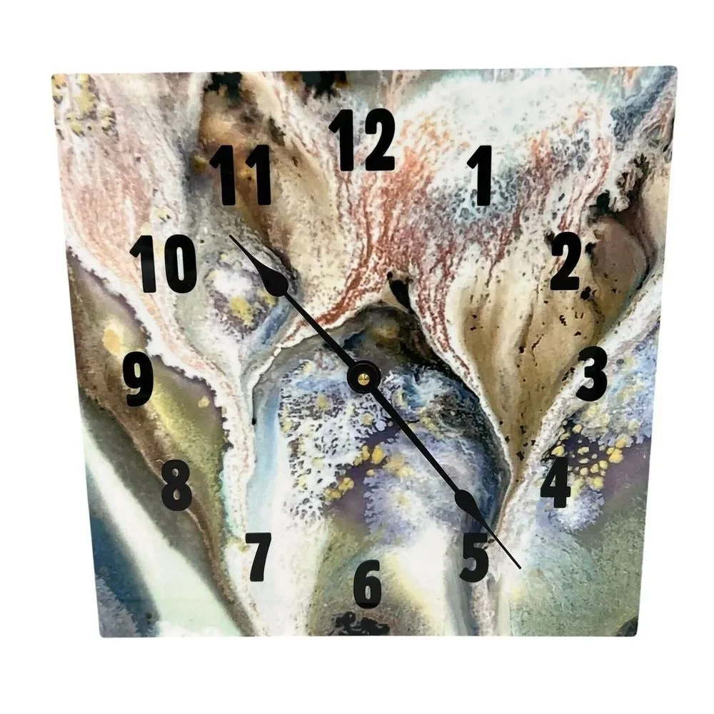 Piece‎ Of Art Wall Clock Decoration Living Room 12x12 Peacock Geode - 519